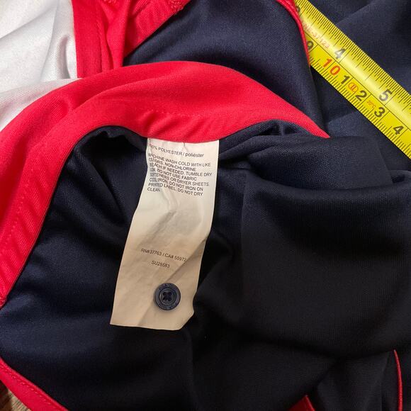 PGA TOUR Sleeveless Polo – Navy/Red/White Stripe (M) - Picture 6 of 6